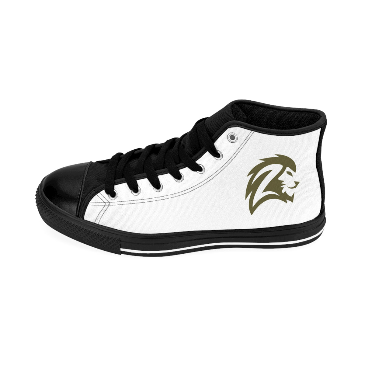 Classic High-Top Sneakers — Athletic Lion Logo Men’s Canvas Shoes
