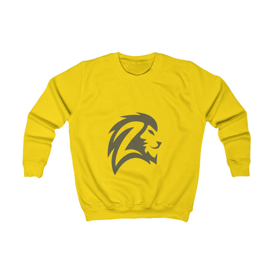 Kids Lion Crest Sweatshirt - Bold Tribal Lion Head Graphic Pullover for Boys & Girls