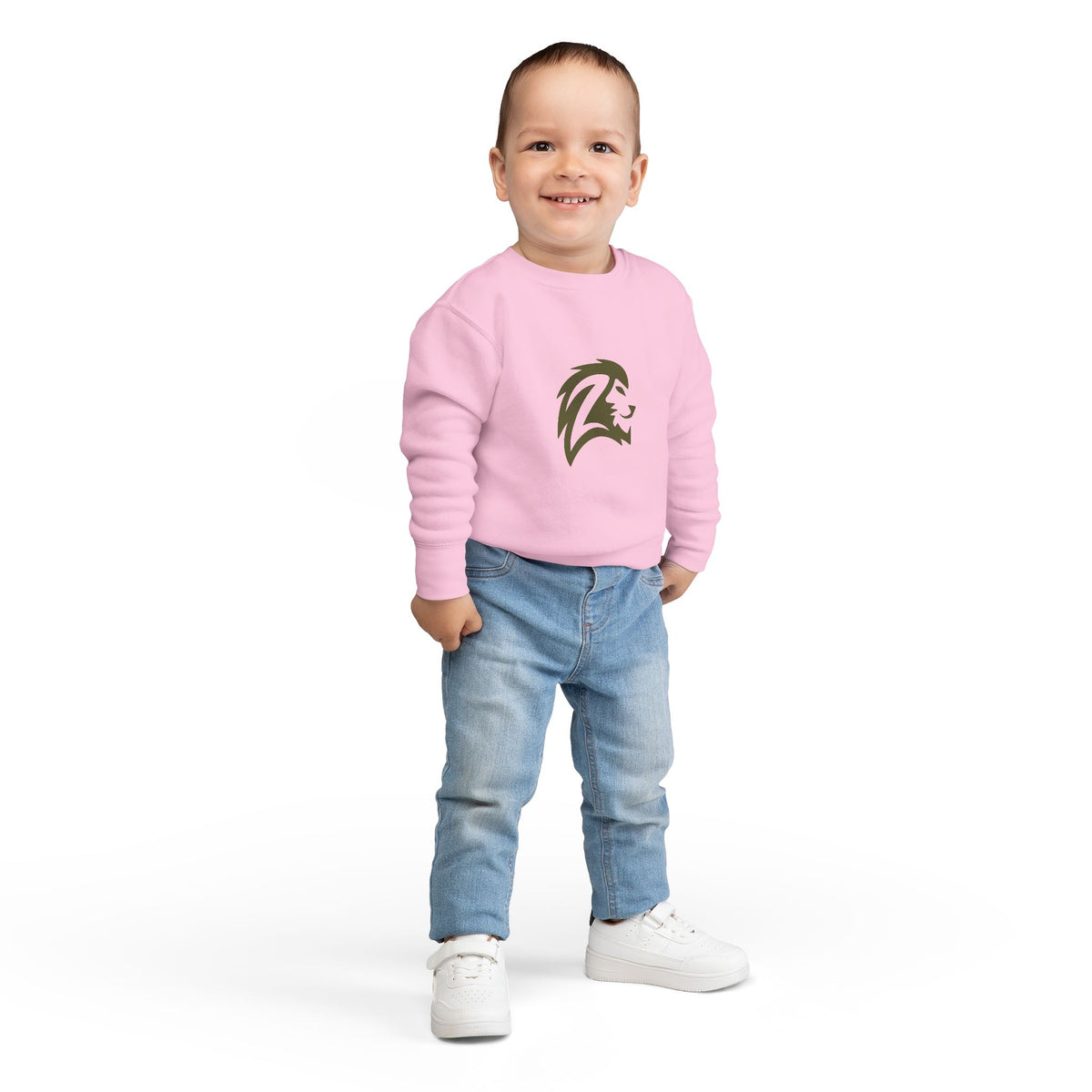 Toddler Sweatshirt — Minimalist Lion Head Graphic Kids Pullover
