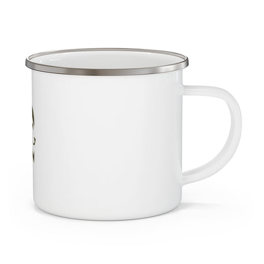 Lion Head Enamel Camping Mug – Rustic Outdoor Coffee Cup