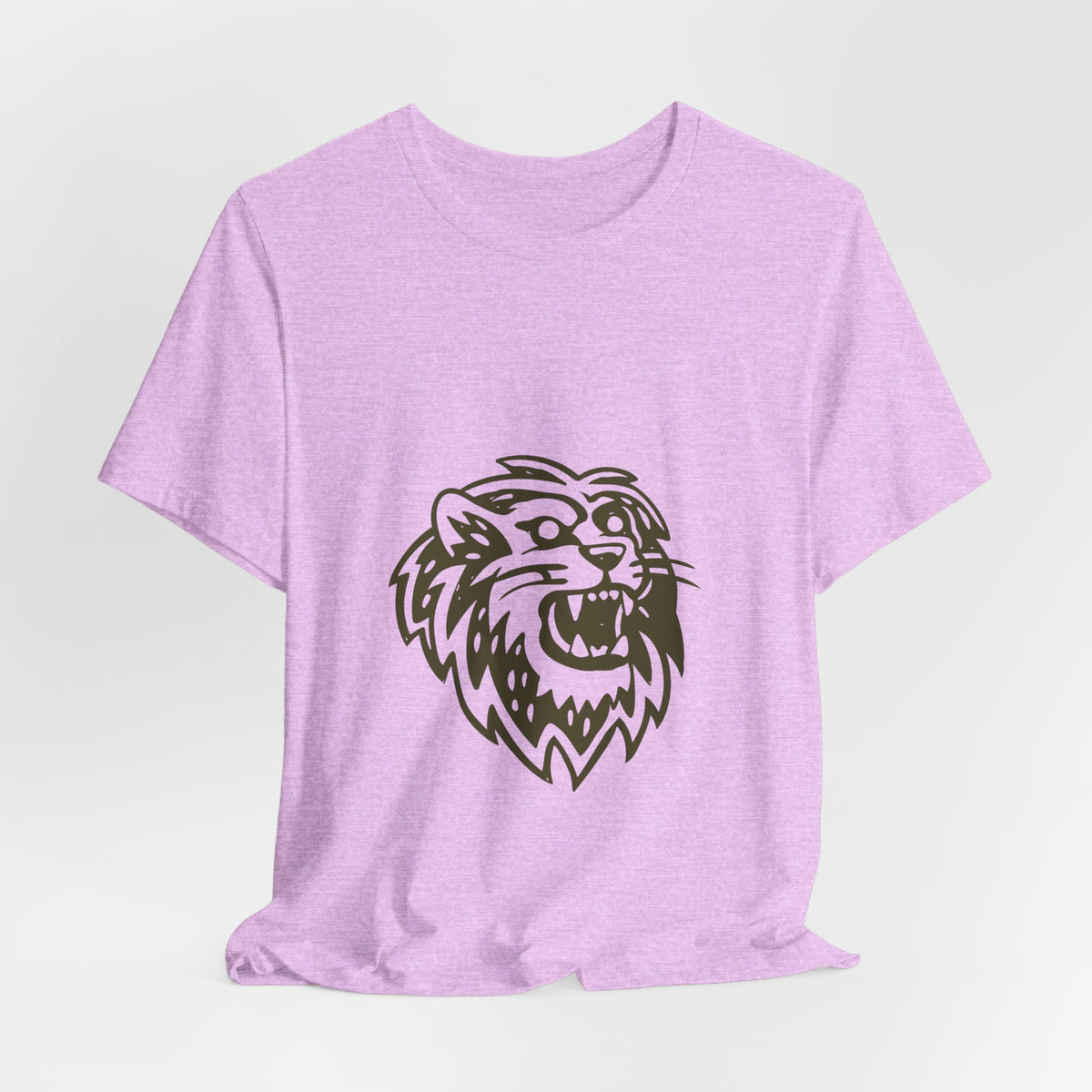 Roaring Lion Head Graphic Tee - Bold Vintage Mascot T-Shirt