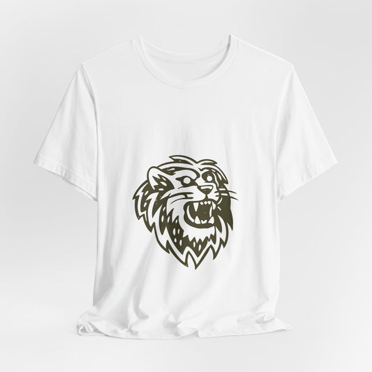 Roaring Lion Head Graphic Tee - Bold Vintage Mascot T-Shirt