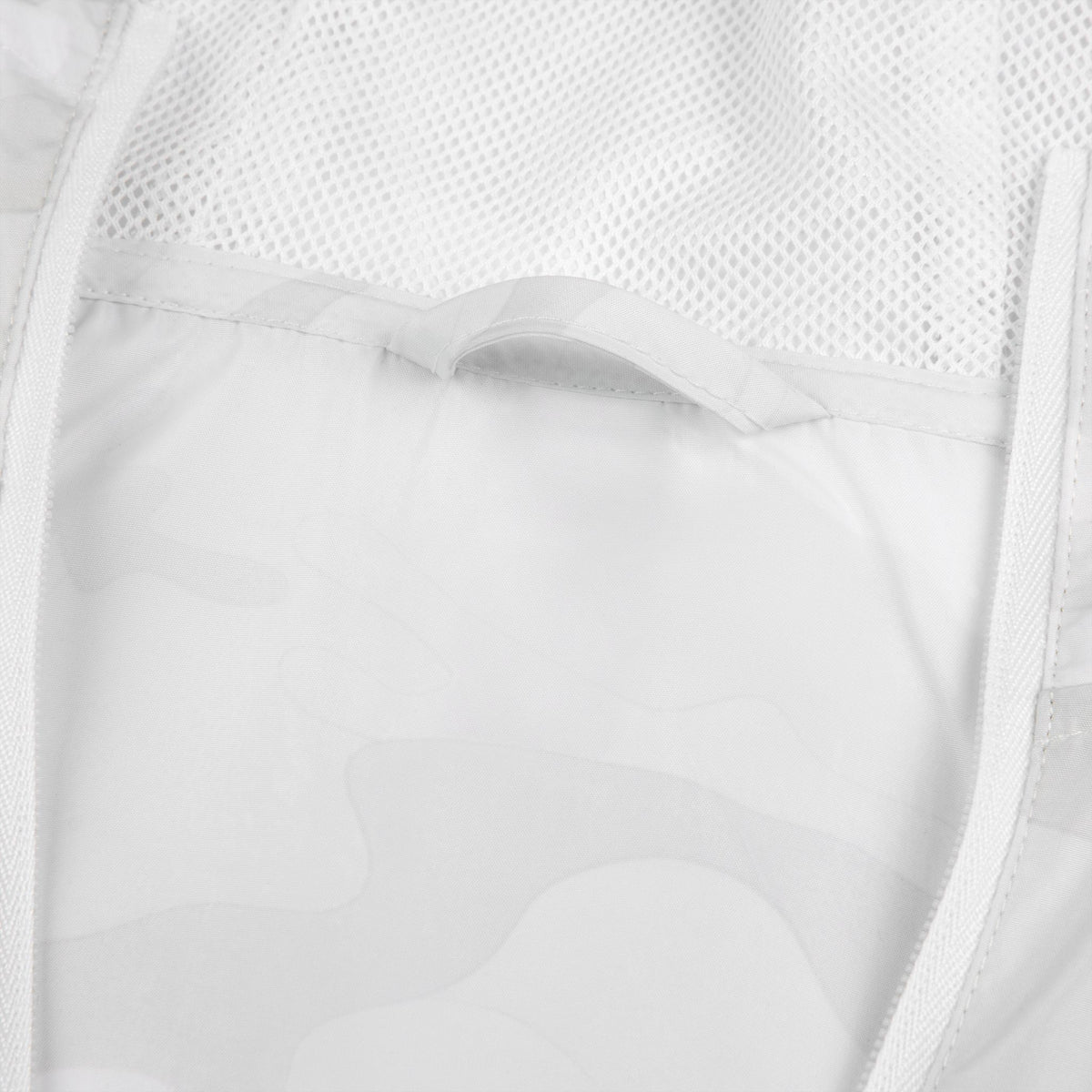 White Camo Windbreaker Jacket with Small Dolphin Patch - Lion Head