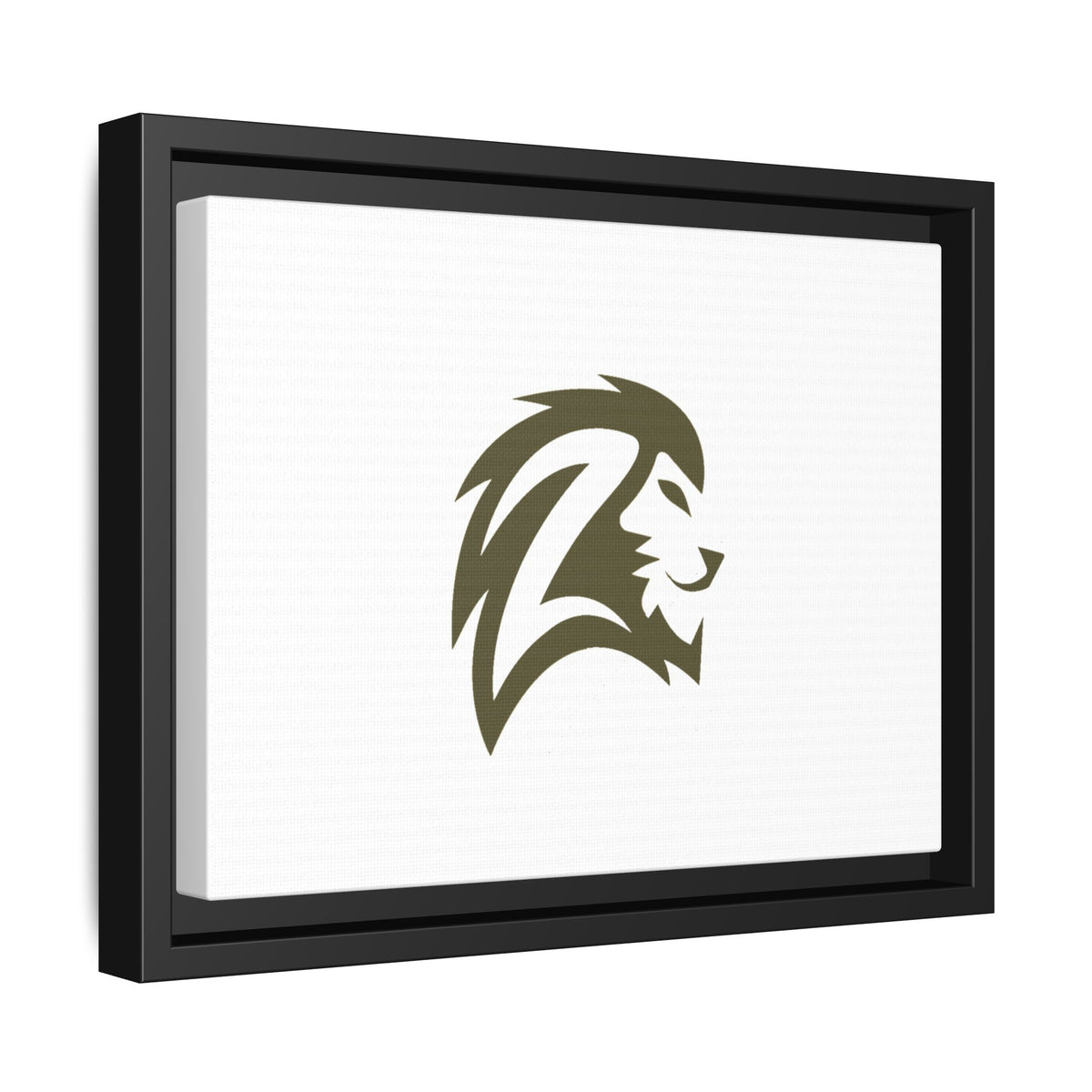 Framed Matte Canvas Lion Head Wall Art — Minimalist Safari Home Decor