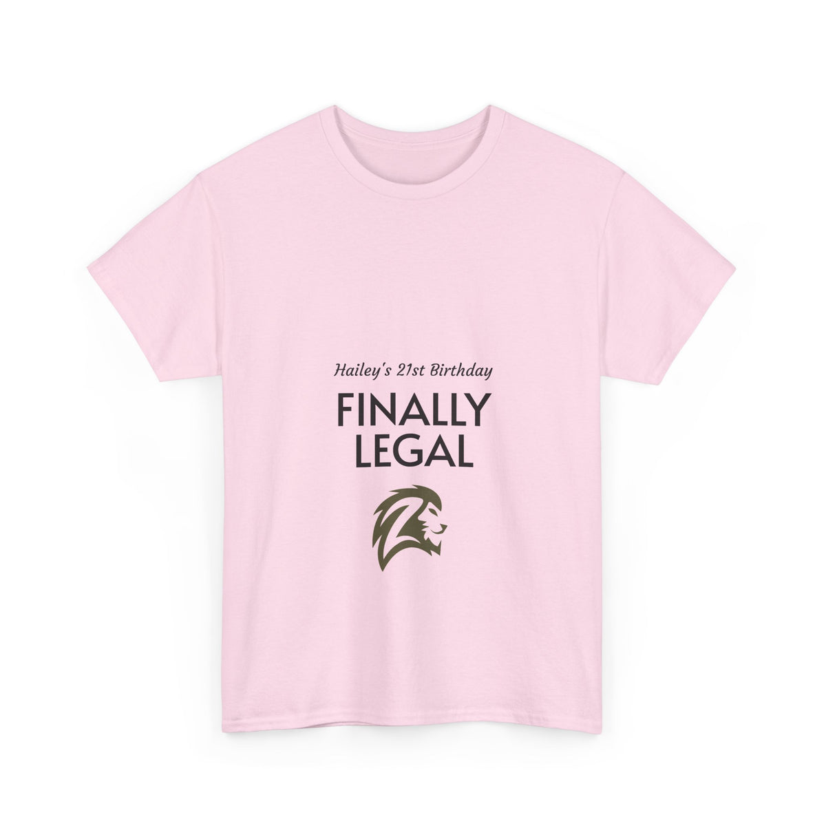 21st Birthday Tee — “Finally Legal” Personalized Party Shirt