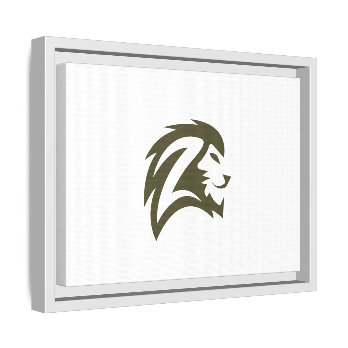 Framed Matte Canvas Lion Head Wall Art — Minimalist Safari Home Decor