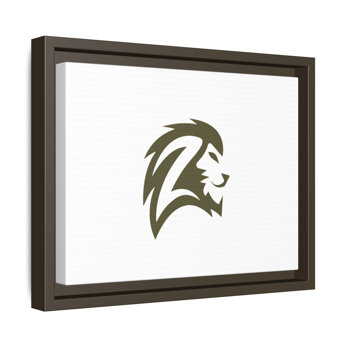 Framed Matte Canvas Lion Head Wall Art — Minimalist Safari Home Decor