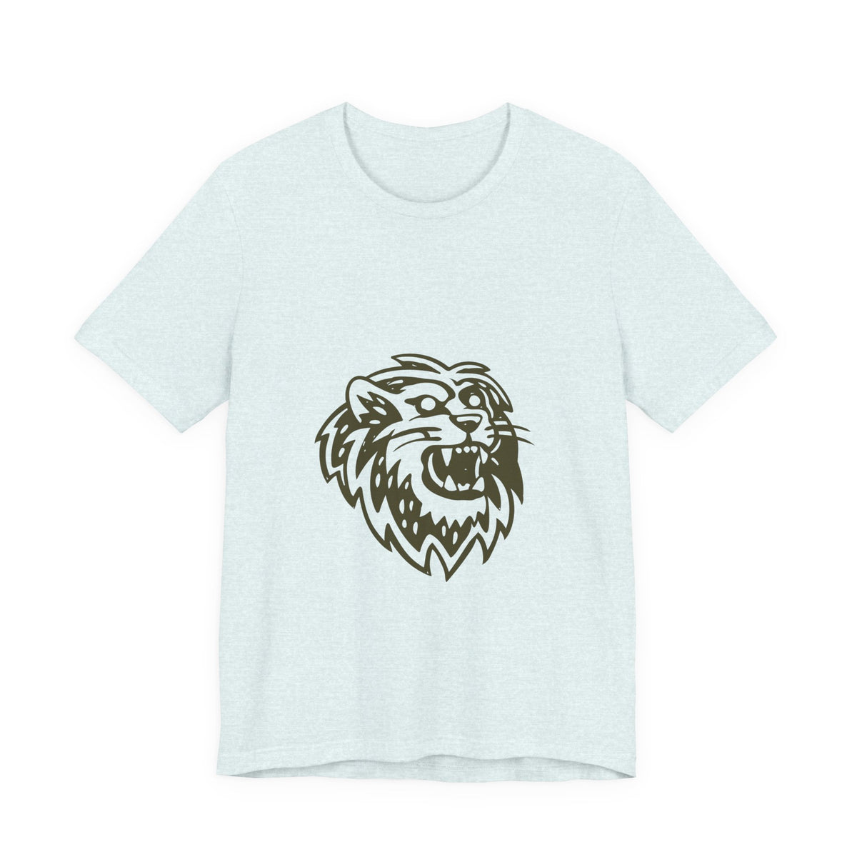 Roaring Lion Head Graphic Tee - Bold Vintage Mascot T-Shirt