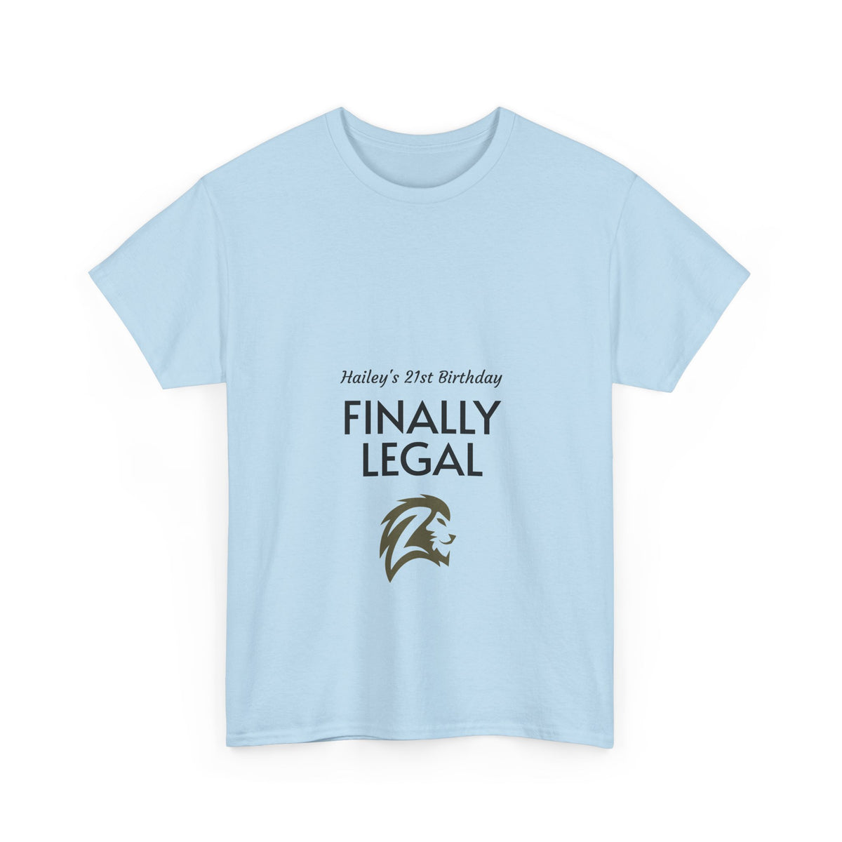 21st Birthday Tee — “Finally Legal” Personalized Party Shirt