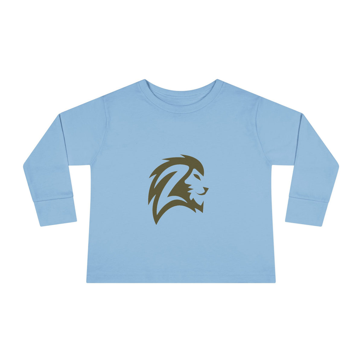 Toddler Long Sleeve Tee — Gold Lion Head Graphic Kids Shirt