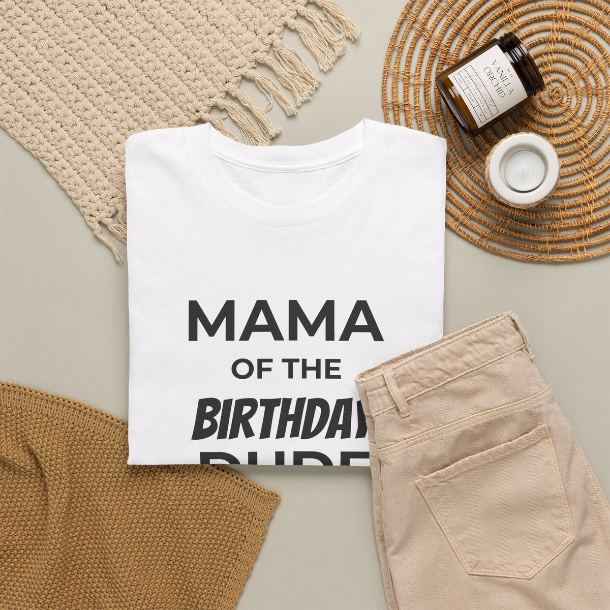 Mama of the Birthday Dude T-Shirt — Mom Birthday Shirt with Lion Graphic