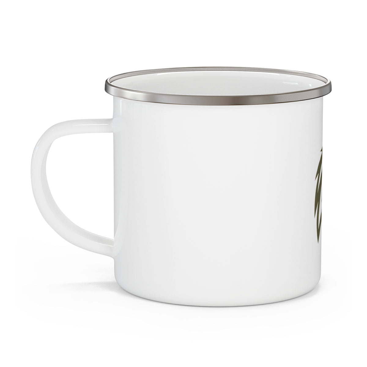 Lion Head Enamel Camping Mug – Rustic Outdoor Coffee Cup