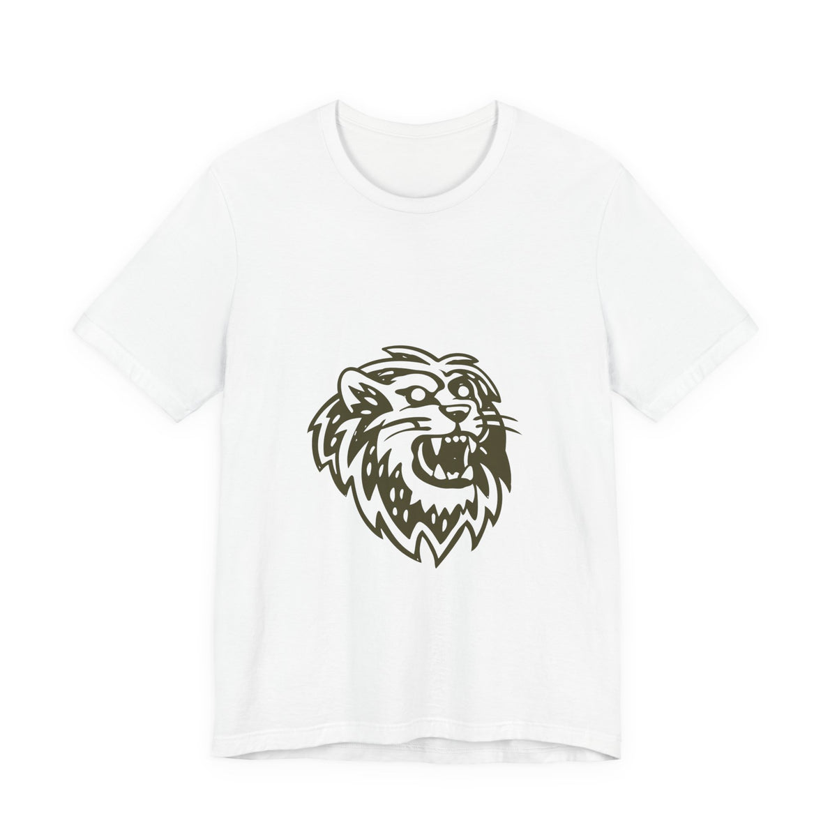 Roaring Lion Head Graphic Tee - Bold Vintage Mascot T-Shirt