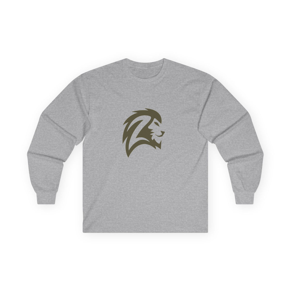 Lion Head Long Sleeve Tee — Minimalist Athletic Crew Shirt