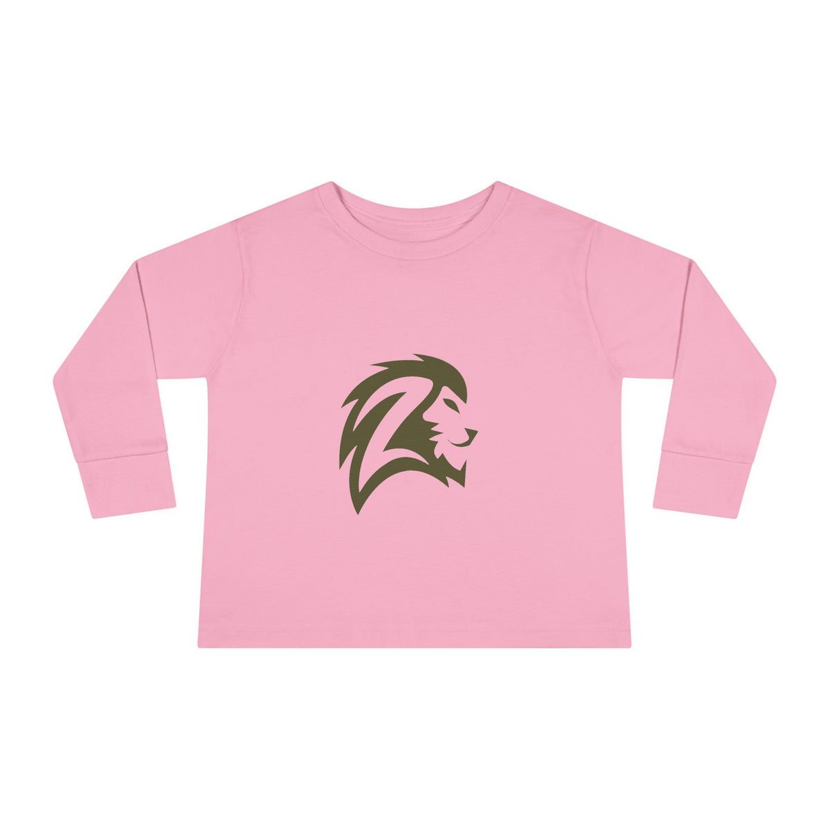 Toddler Long Sleeve Tee — Gold Lion Head Graphic Kids Shirt