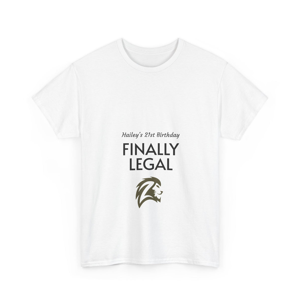21st Birthday Tee — “Finally Legal” Personalized Party Shirt