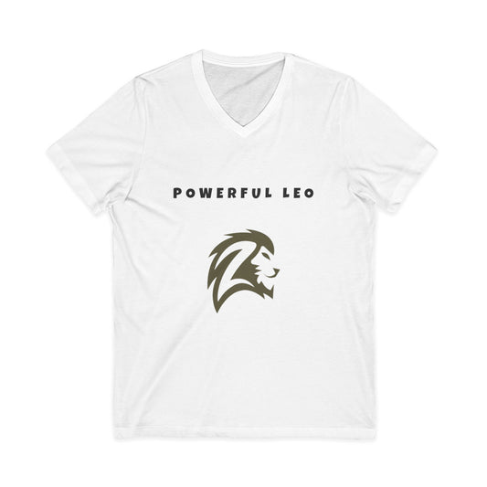 Powerful Leo V-Neck Tee – Zodiac Lion Astrology Shirt