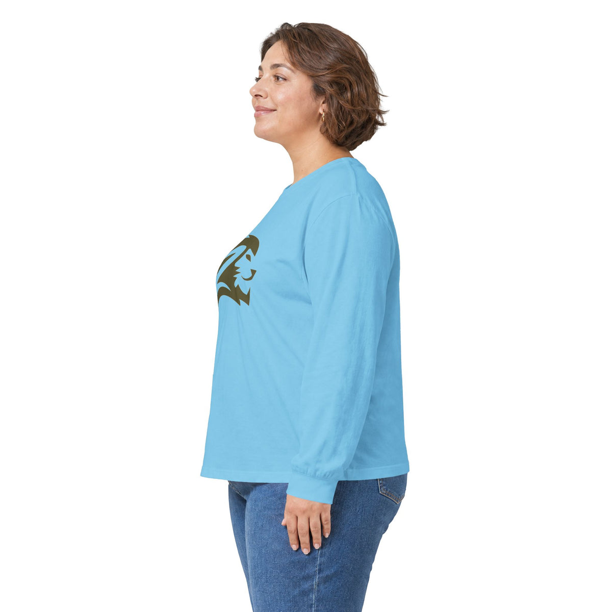 Lion Head Long Sleeve Tee — Minimalist Athletic Crew Shirt