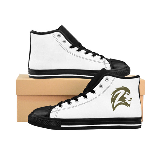 Classic High-Top Sneakers — Athletic Lion Logo Men’s Canvas Shoes