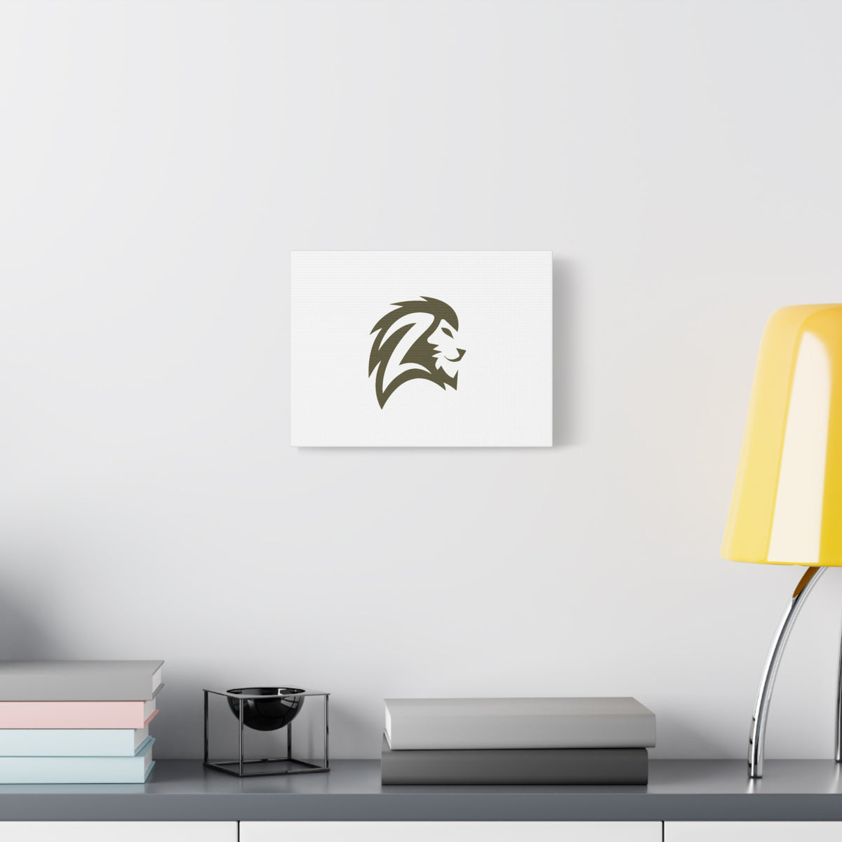 Lion Head Matte Canvas Wall Art — Minimalist Stretched Canvas
