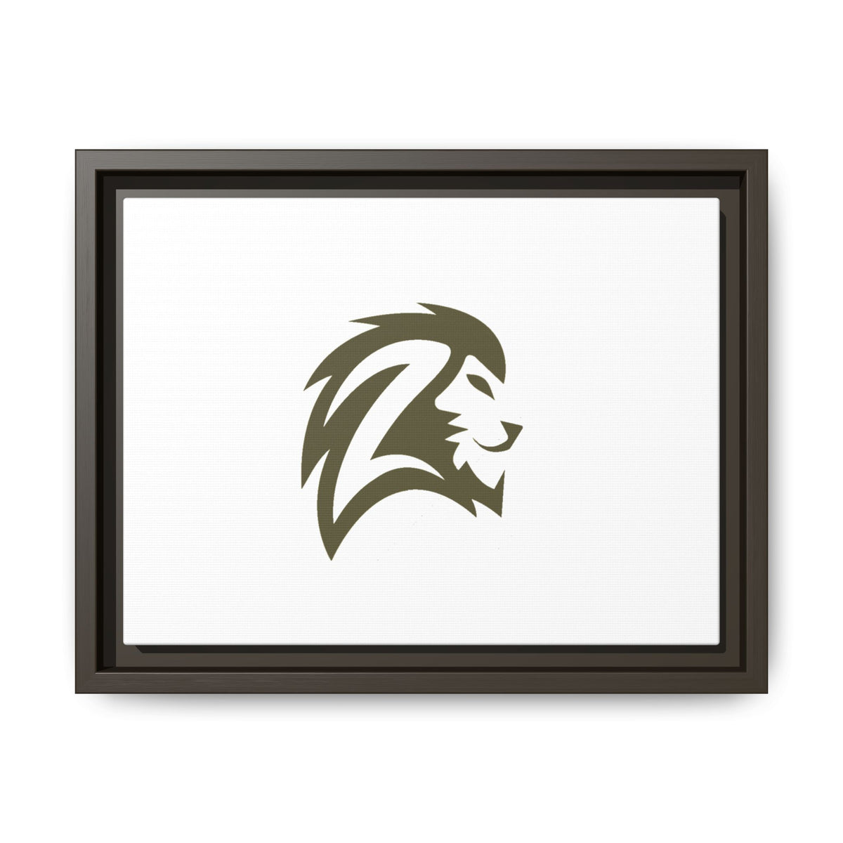 Framed Matte Canvas Lion Head Wall Art — Minimalist Safari Home Decor