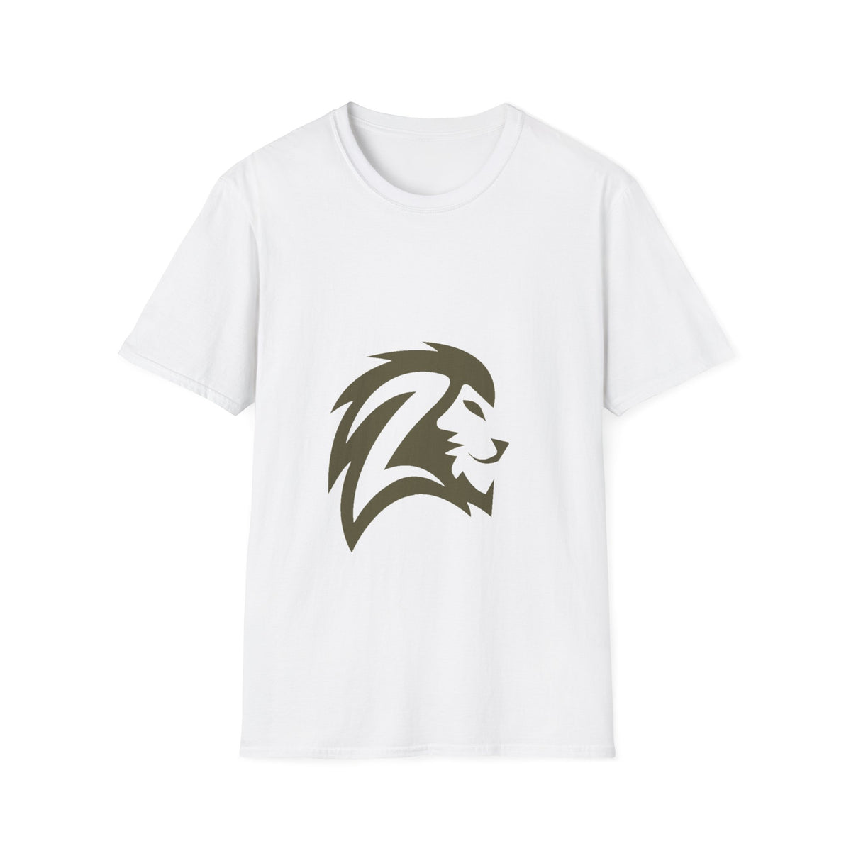 Lion Head Graphic T-Shirt — Bold Tribal Lion Chest Design