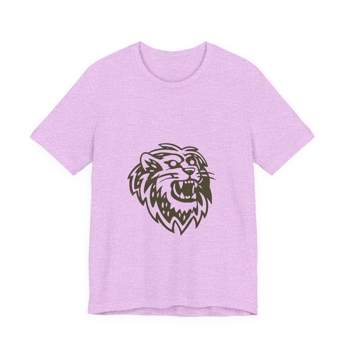 Roaring Lion Head Graphic Tee - Bold Vintage Mascot T-Shirt