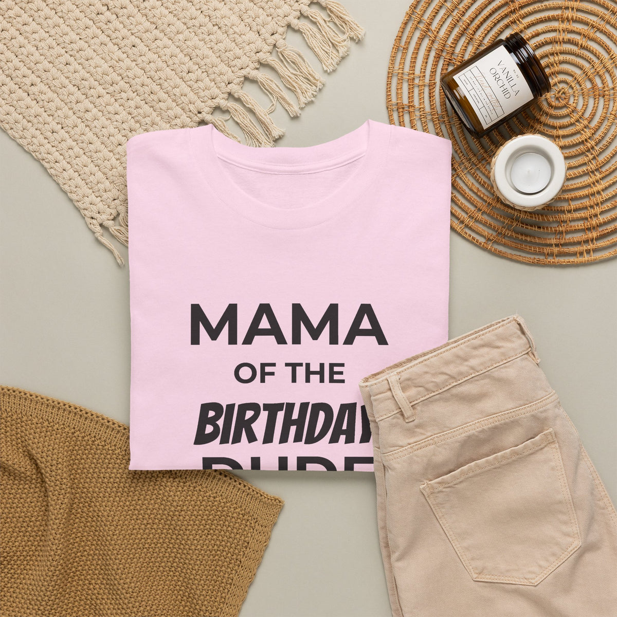 Mama of the Birthday Dude T-Shirt — Mom Birthday Shirt with Lion Graphic