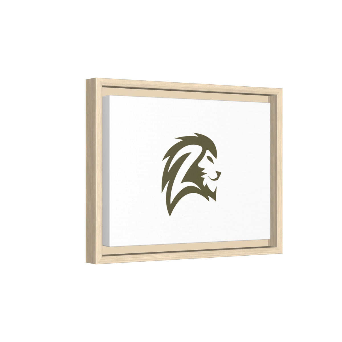 Framed Matte Canvas Lion Head Wall Art — Minimalist Safari Home Decor