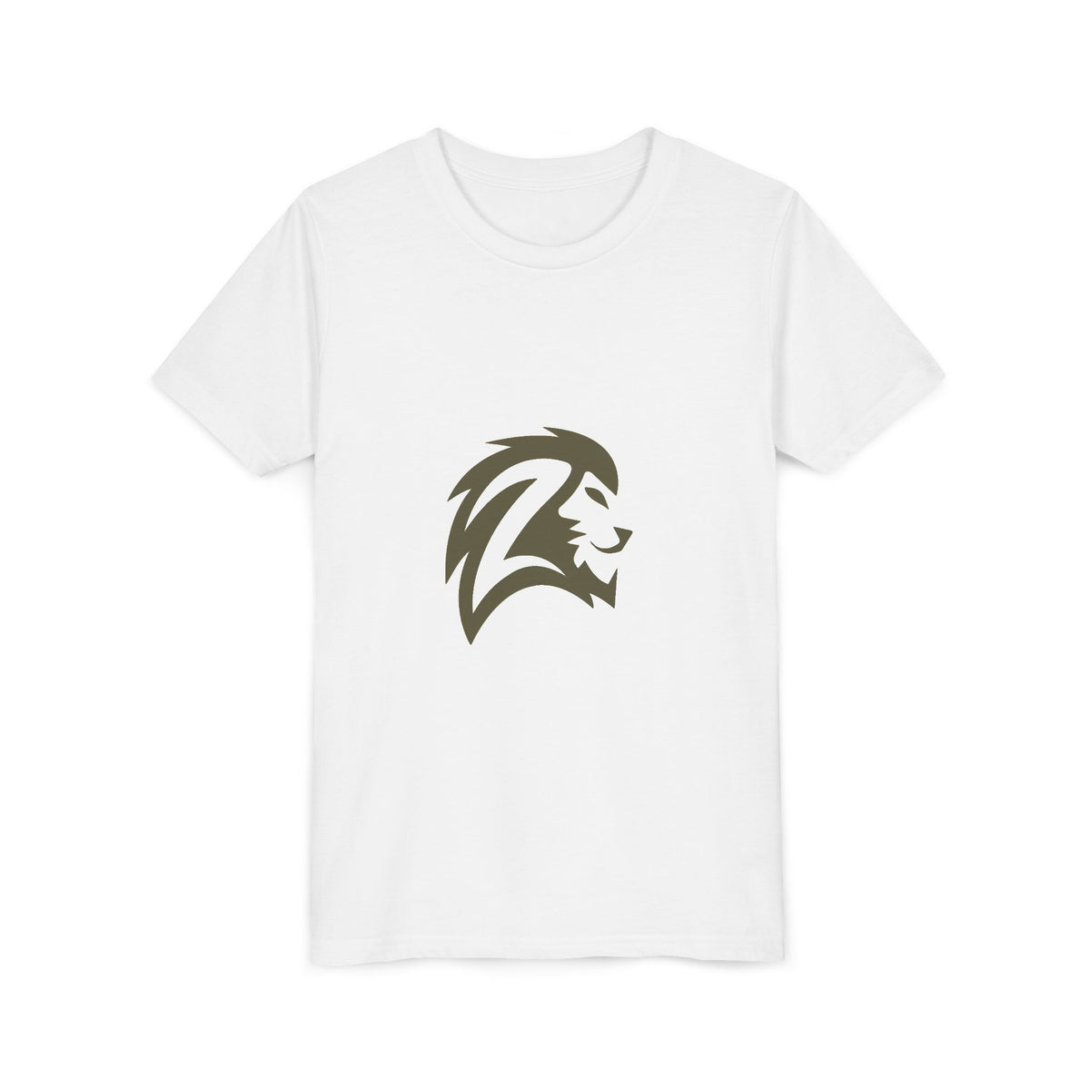 Youth Lion Logo Head Tee - Bold Tribal Lion Head Graphic Shirt for Kids