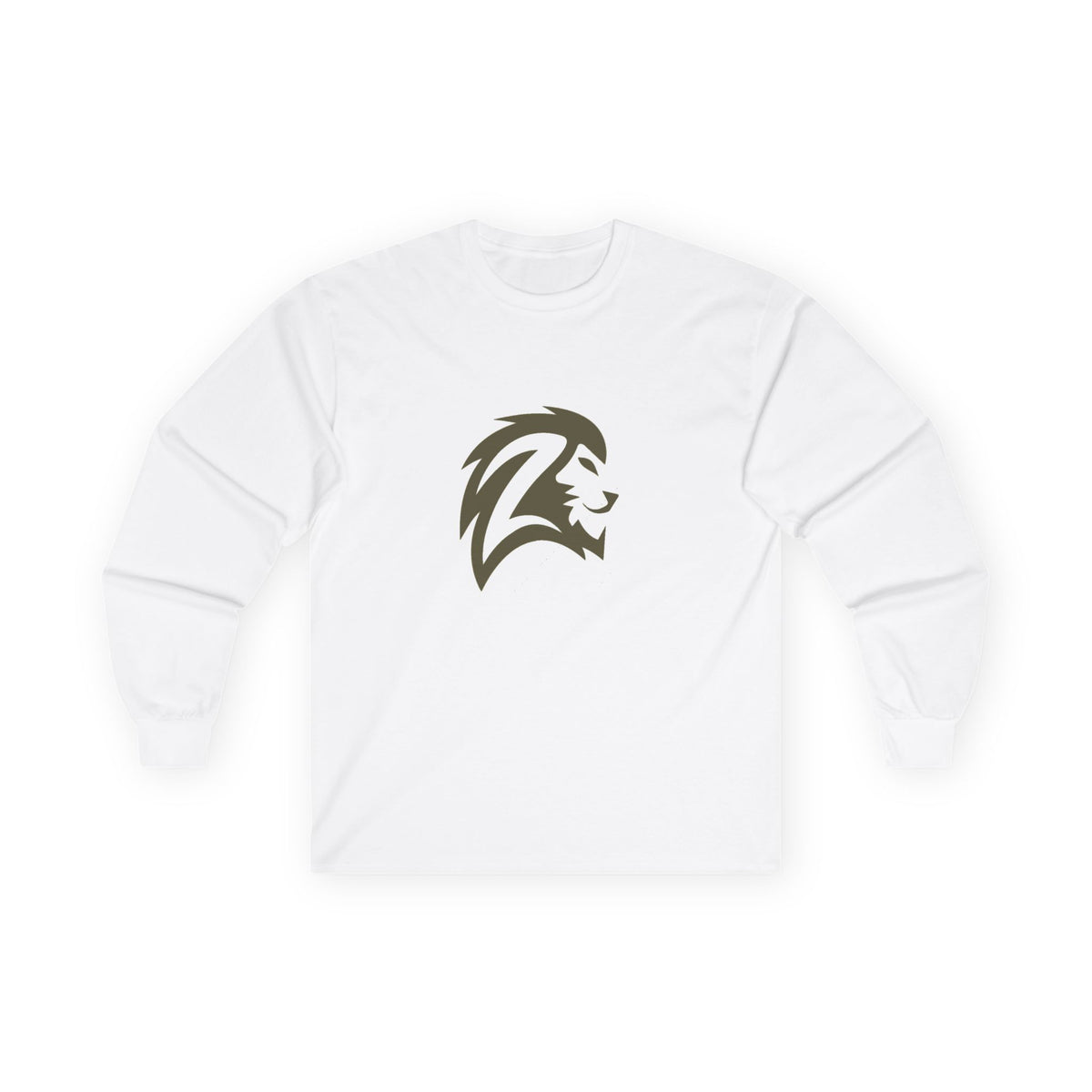 Lion Head Long Sleeve Tee — Minimalist Athletic Crew Shirt