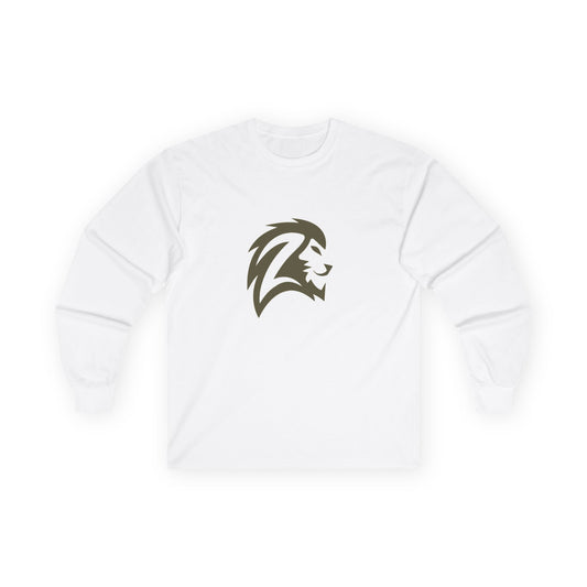 Lion Head Long Sleeve Tee — Minimalist Athletic Crew Shirt