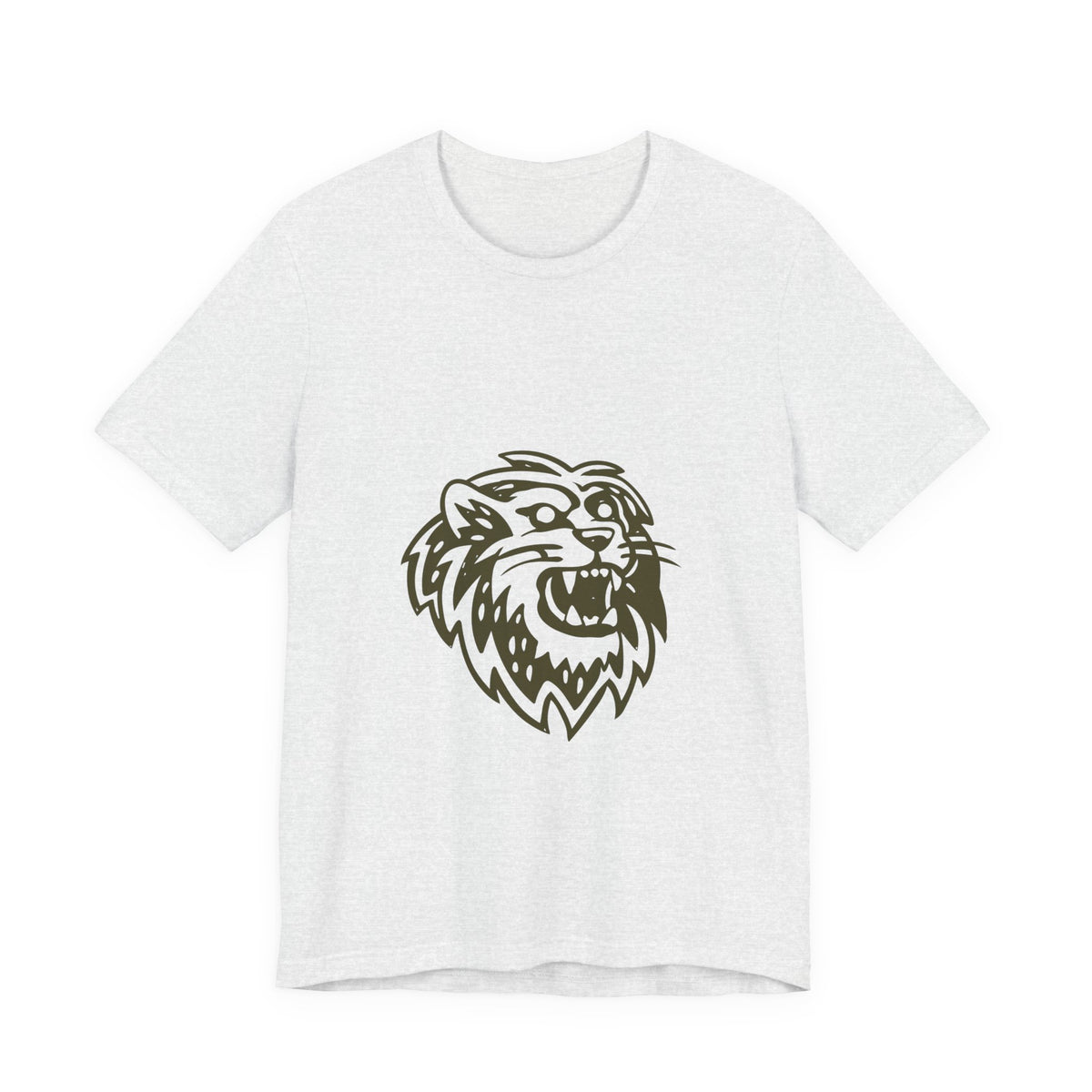 Roaring Lion Head Graphic Tee - Bold Vintage Mascot T-Shirt