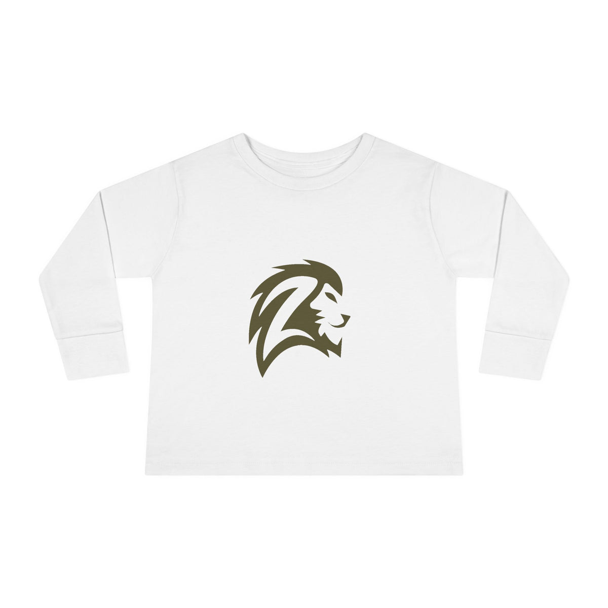 Toddler Long Sleeve Tee — Gold Lion Head Graphic Kids Shirt