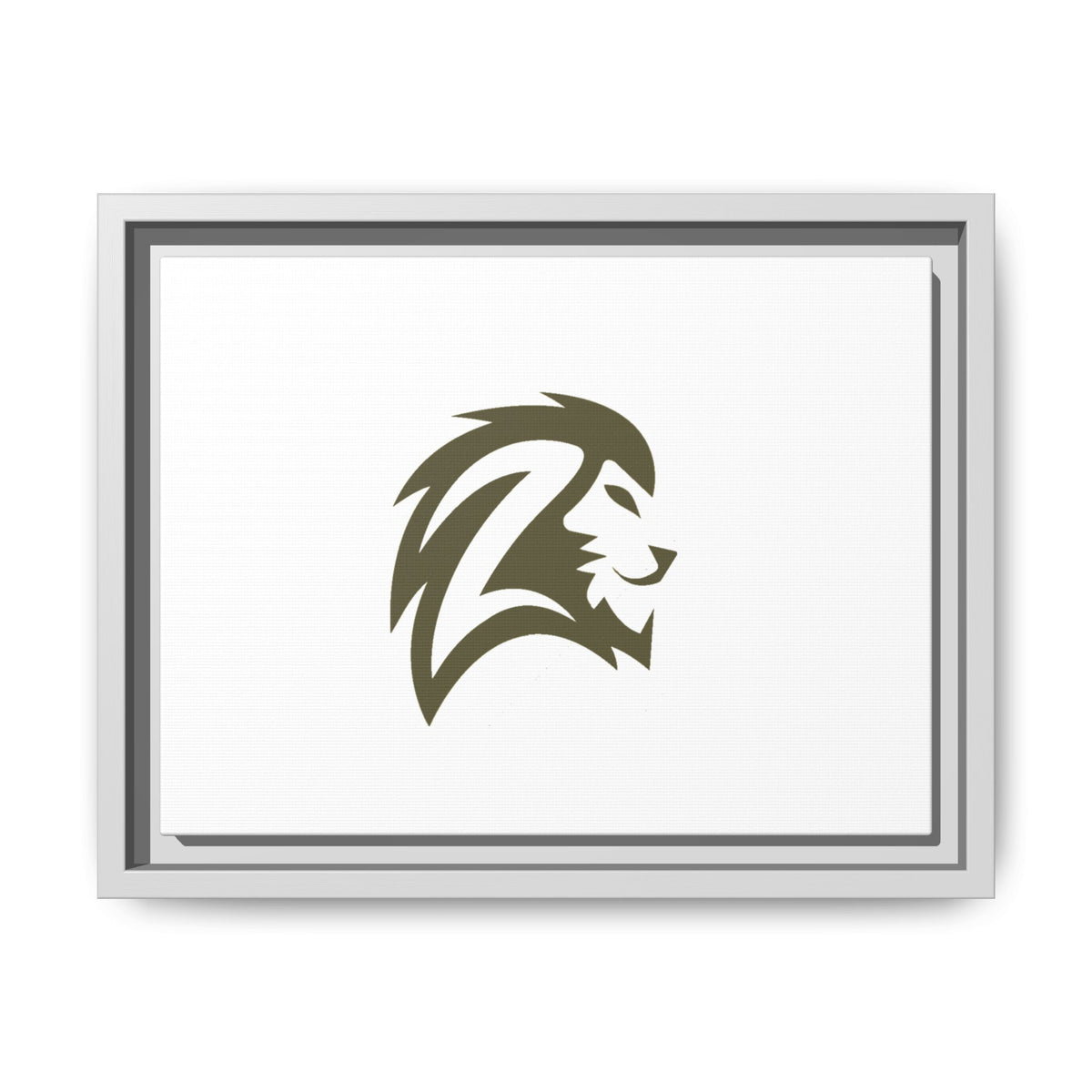 Framed Matte Canvas Lion Head Wall Art — Minimalist Safari Home Decor