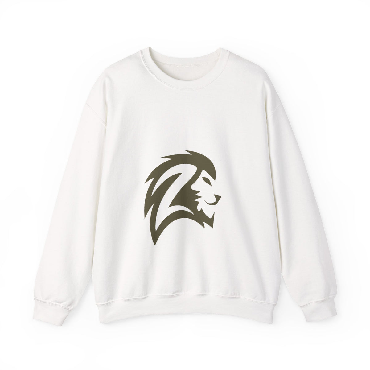 Lion Head Crewneck Sweatshirt — Minimal Bold Mascot Design - Unisex