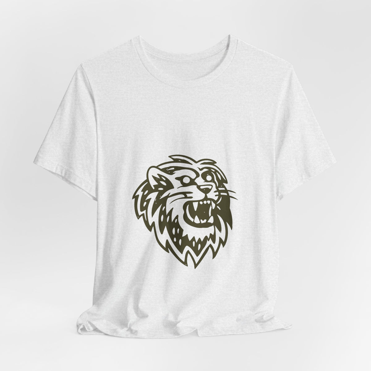 Roaring Lion Head Graphic Tee - Bold Vintage Mascot T-Shirt