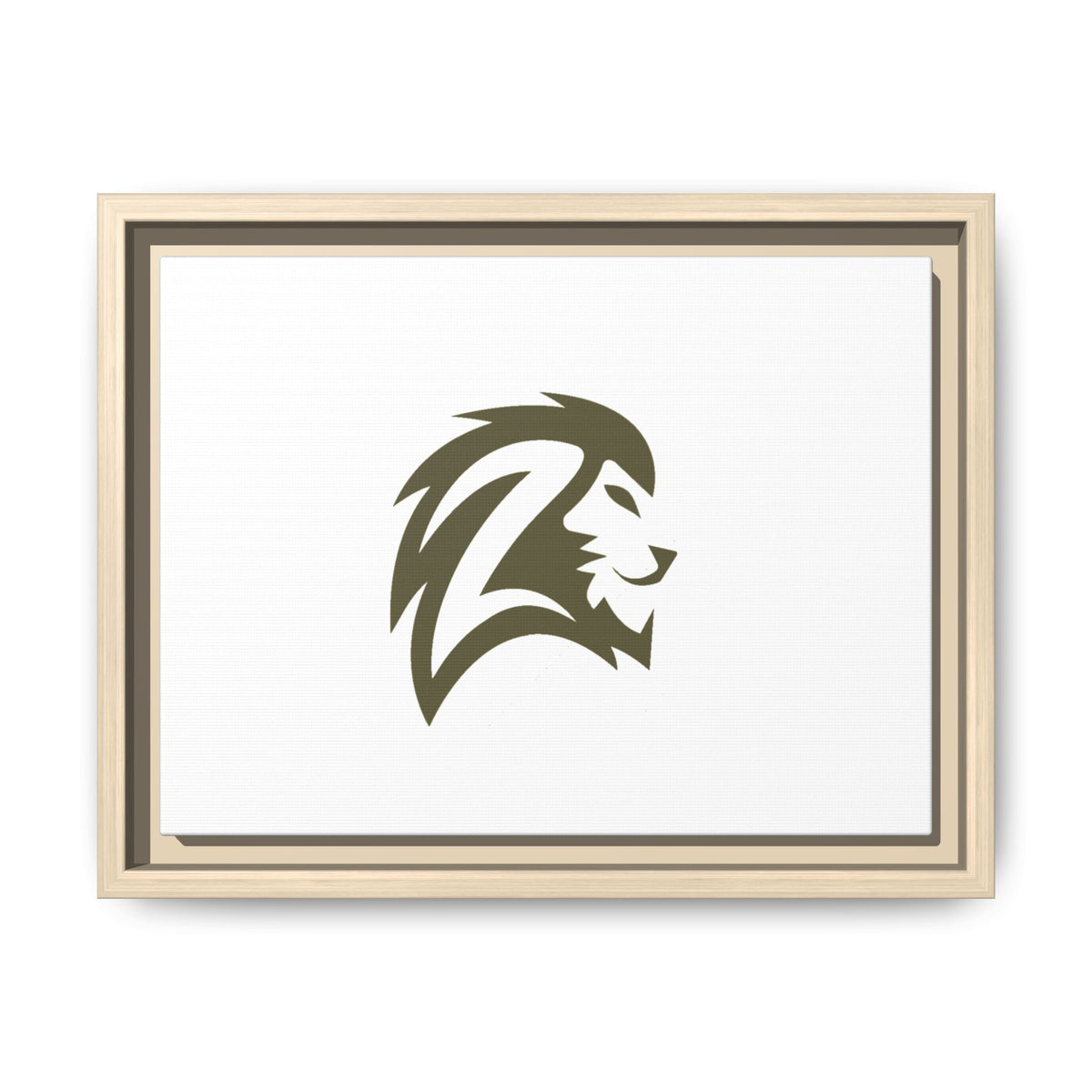 Framed Matte Canvas Lion Head Wall Art — Minimalist Safari Home Decor