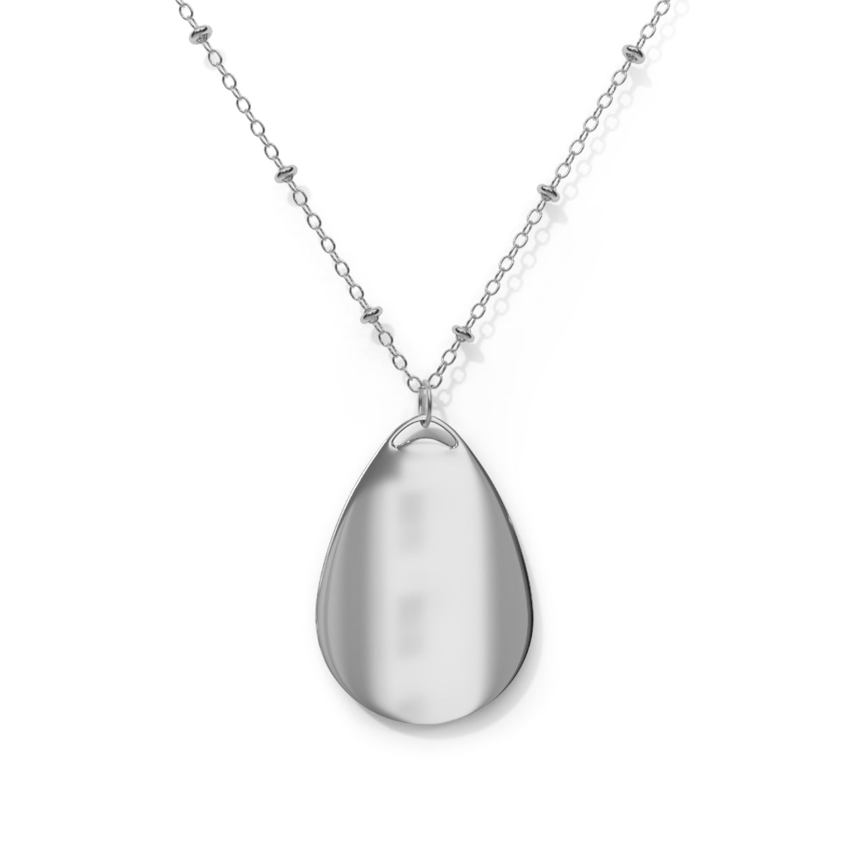 Oval Teardrop Necklace — Minimal Lion Crest Pendant