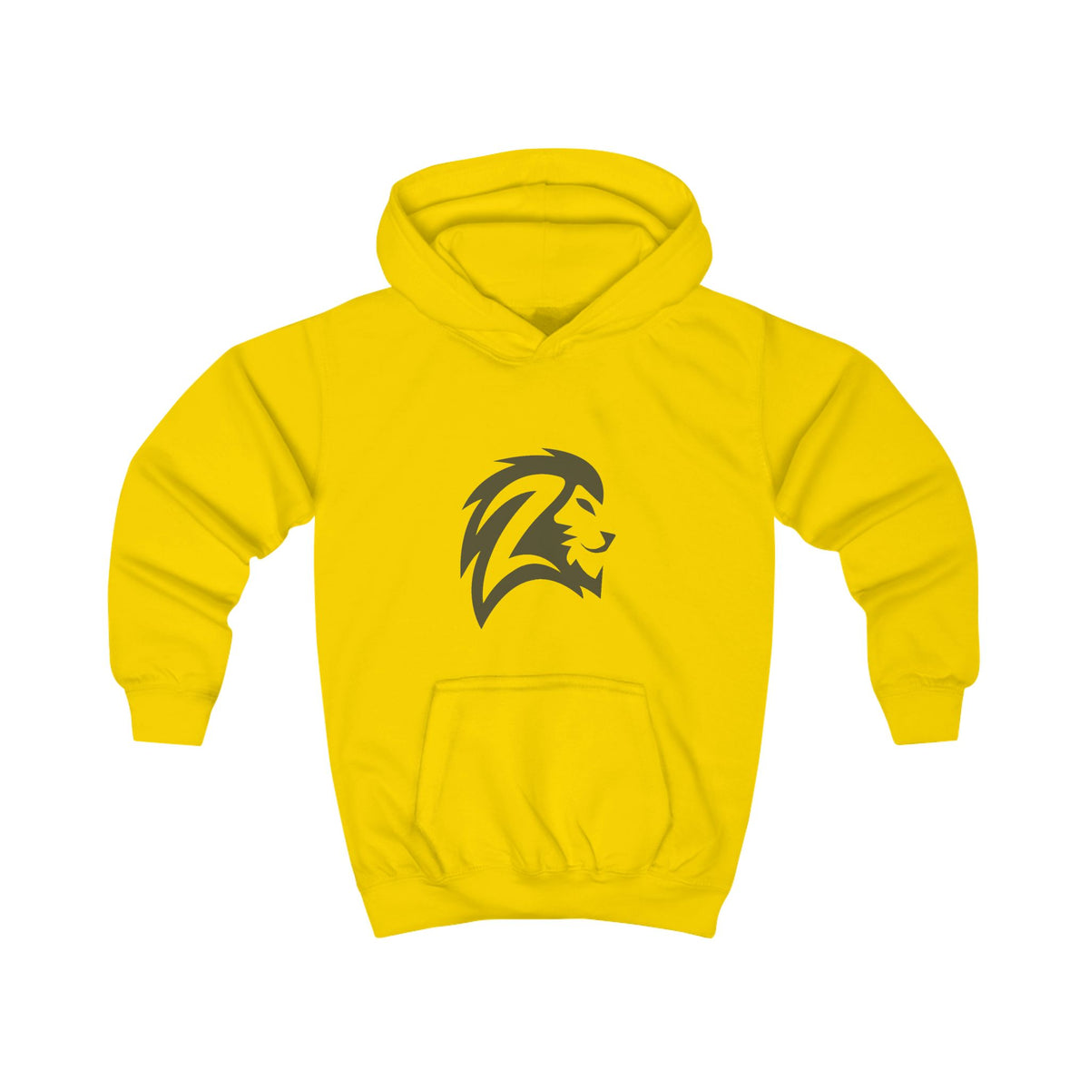 Kids Hoodie with Gold Lion Head Logo – Youth Athletic School Spirit Sweatshirt