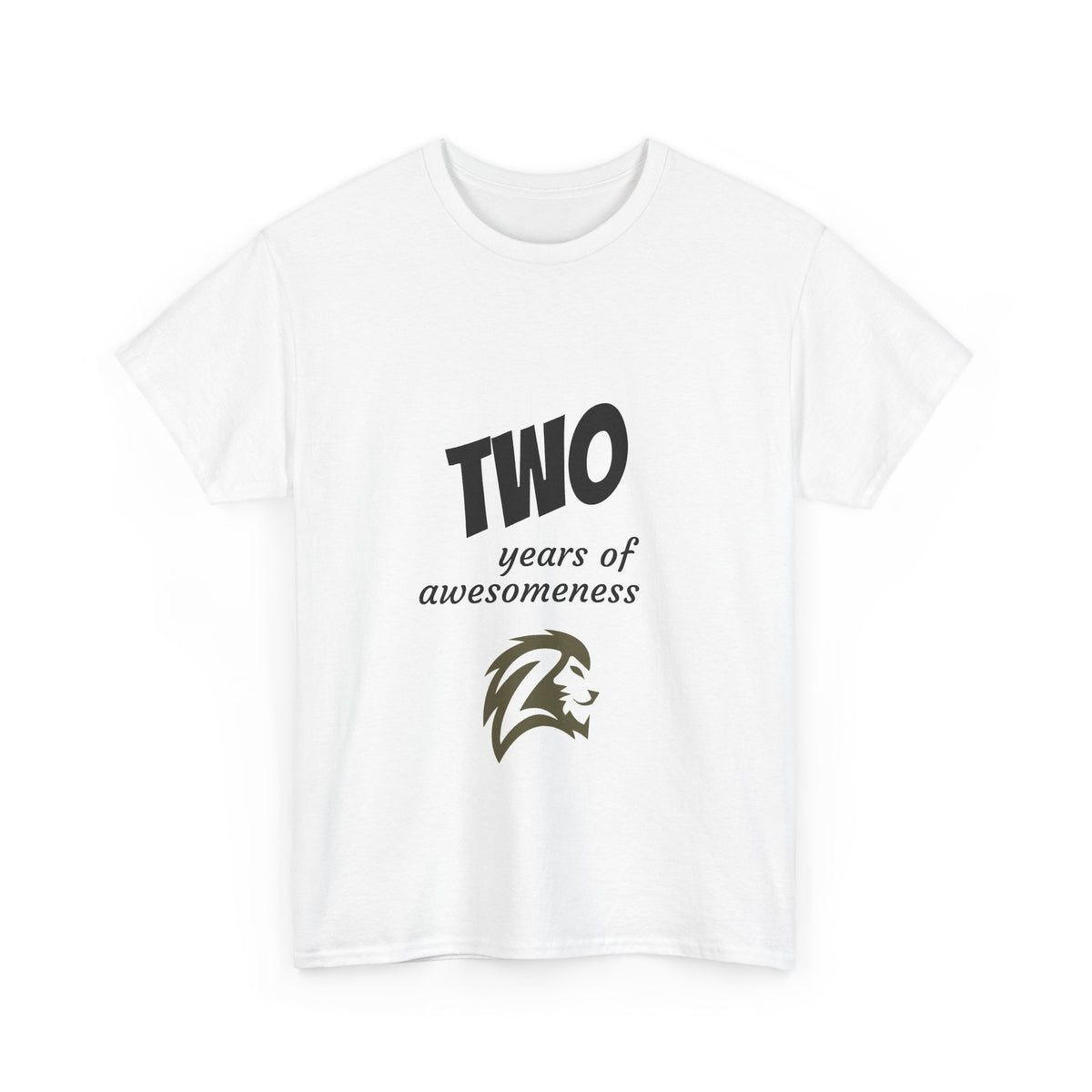 Two Years of Awesomeness Unisex Heavy Cotton Tee - Lion Head