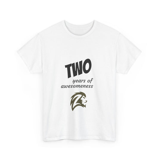 Two Years of Awesomeness Unisex Heavy Cotton Tee - Lion Head