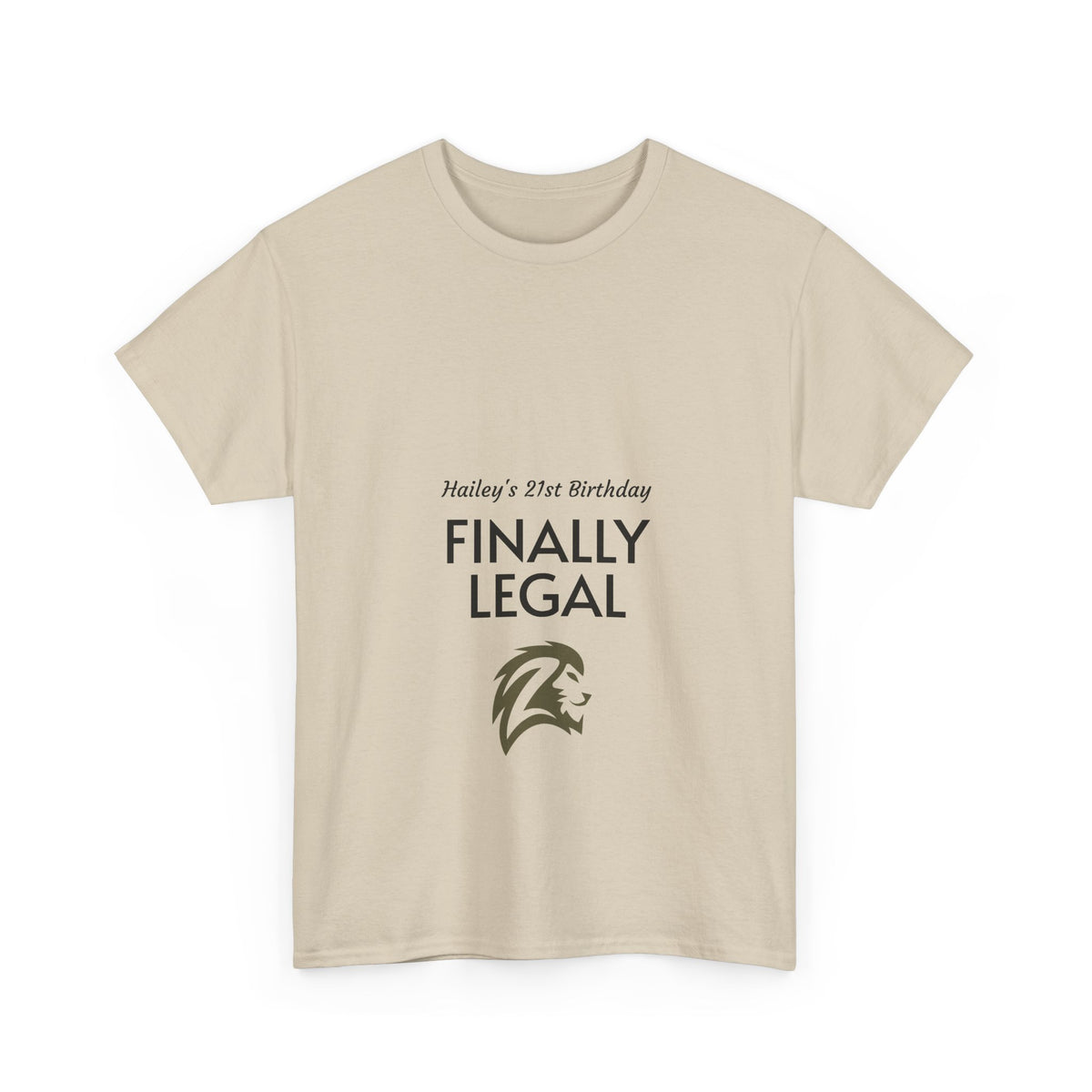 21st Birthday Tee — “Finally Legal” Personalized Party Shirt