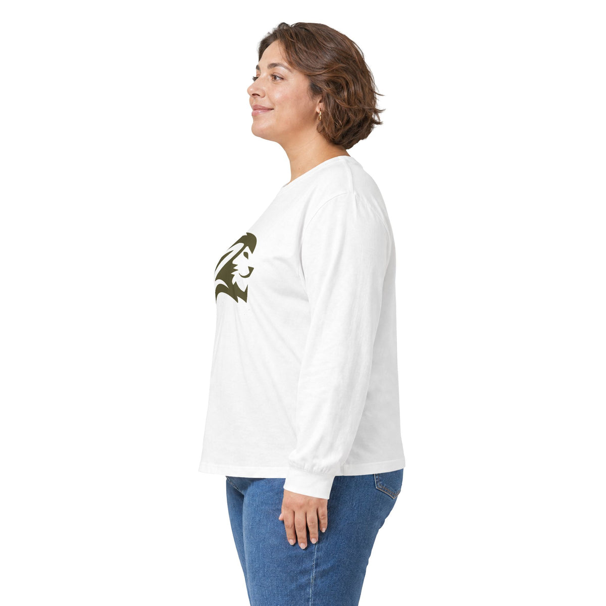 Lion Head Long Sleeve Tee — Minimalist Athletic Crew Shirt