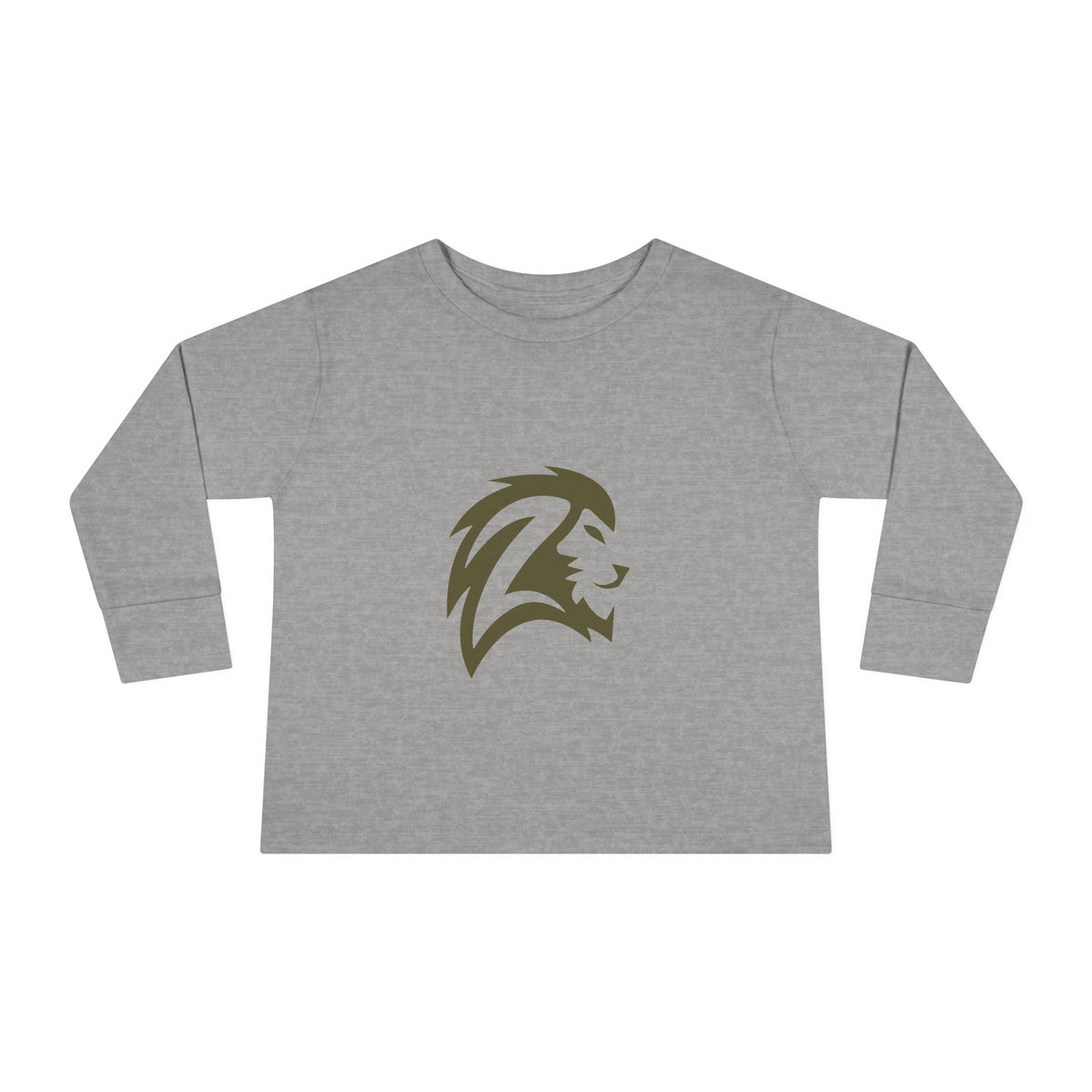 Toddler Long Sleeve Tee — Gold Lion Head Graphic Kids Shirt